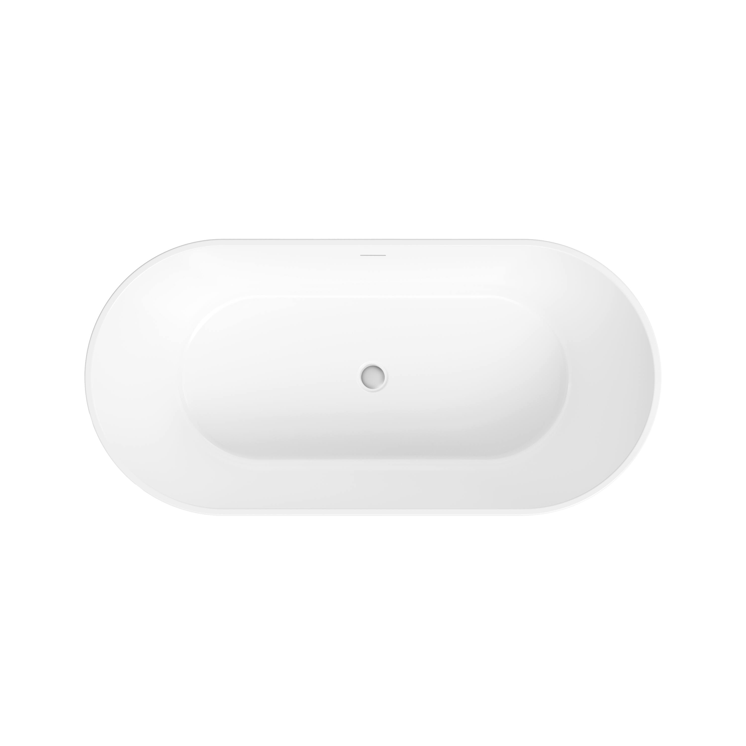 Alt View 9. WELLFOR - Divan 60 in. L x 29 in. W Acrylic Freestanding Double Ended Soaking Bathtub with Pop-up Drain ( Center Drain ) - White.