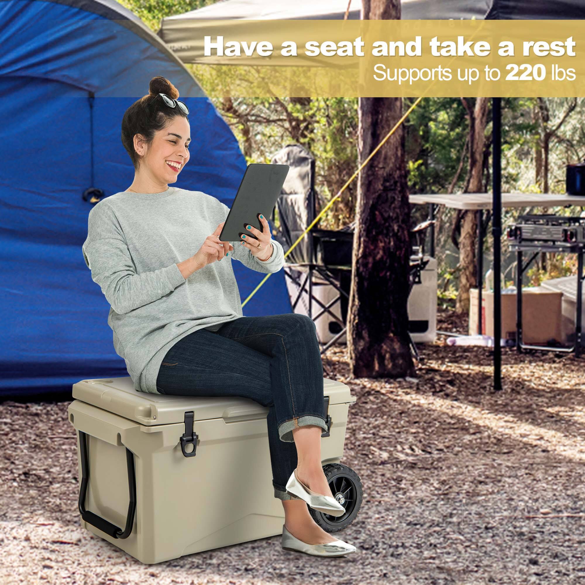 Have a seat and take a rest  
Supports up to 220 lbs