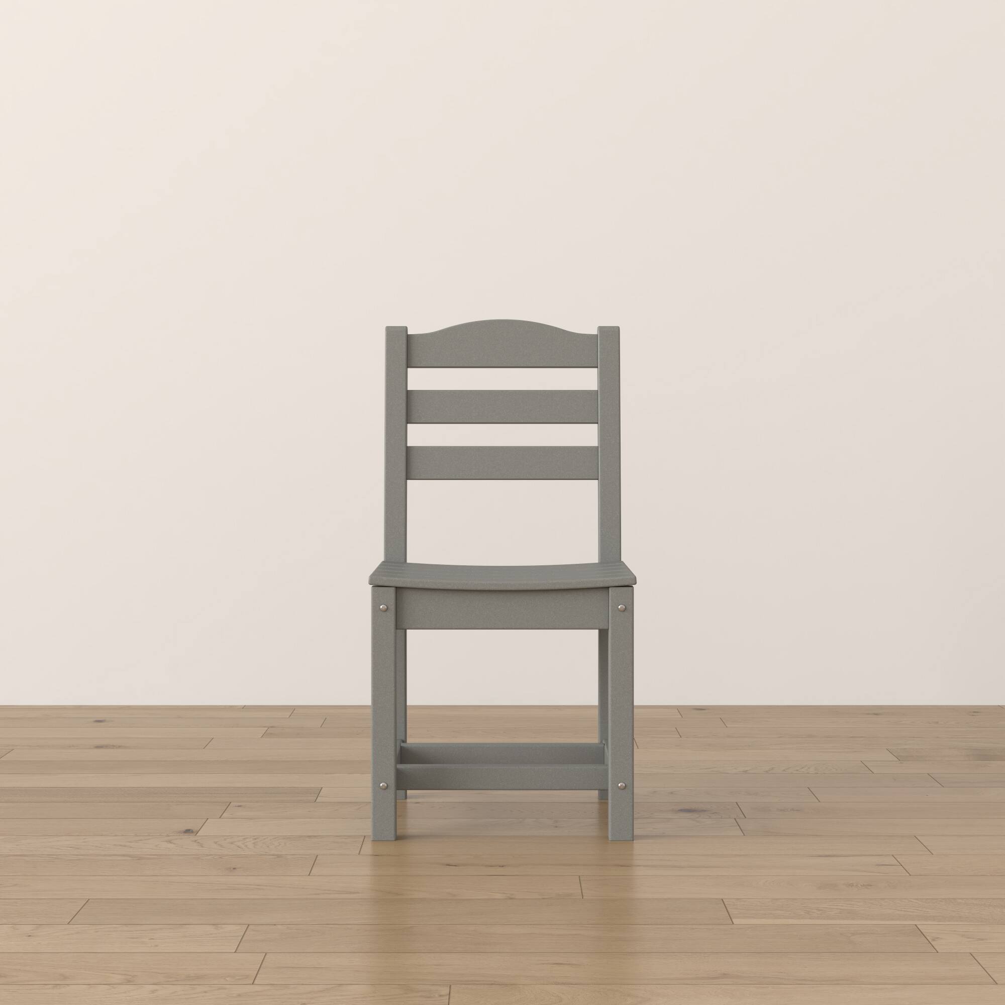 Alt View 6. Famapy - Pairs of HDPE Outdoor Armless Dining Chair - 4 Colors Weatherproof Patio Chair for Garden, Poolside 330LBS Capacity - Gray.