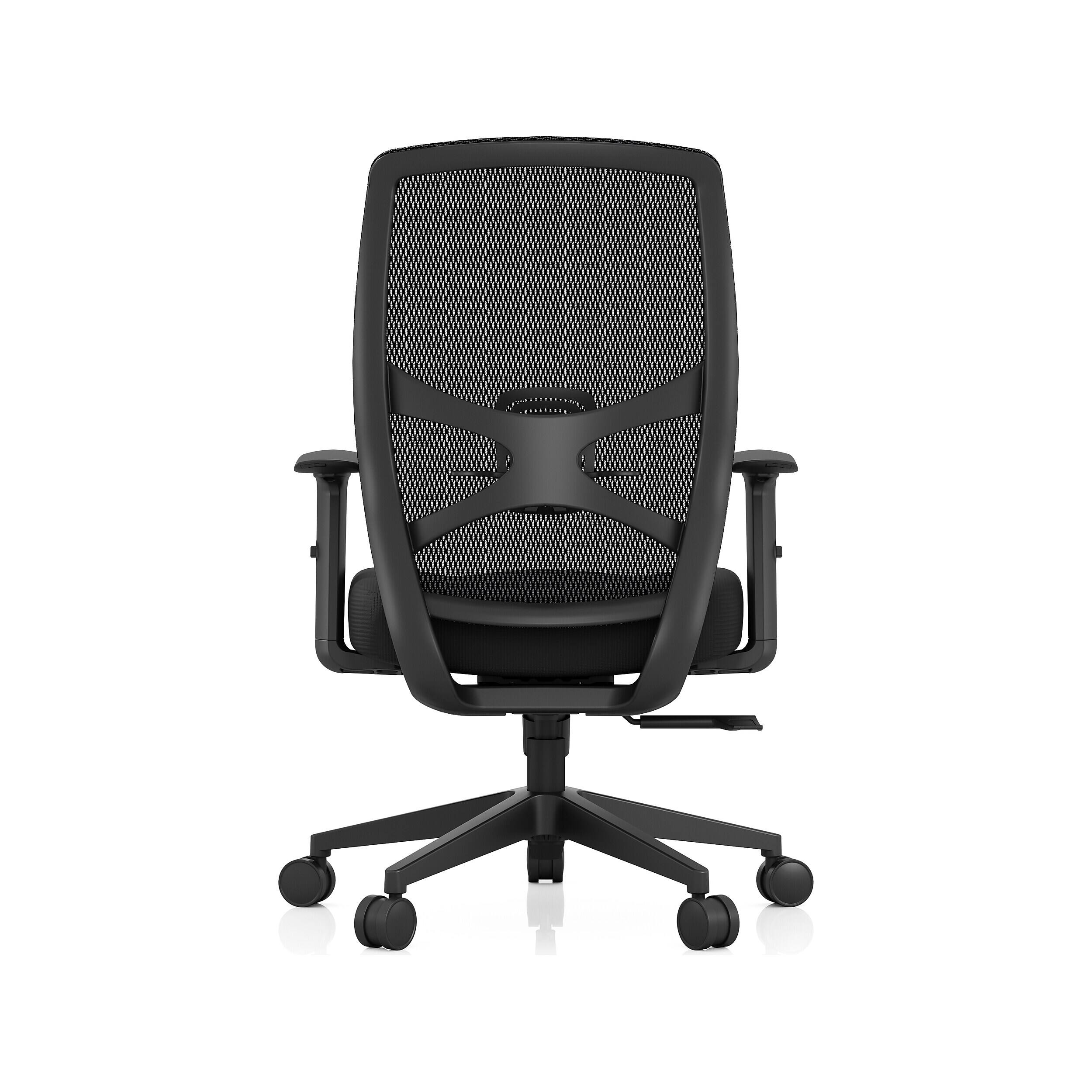 Alt View 3. Tempur-Pedic - ProTask Mesh/Fabric Swivel Executive Task Chair, Black (TP-PROTASK-BLK) - Black.