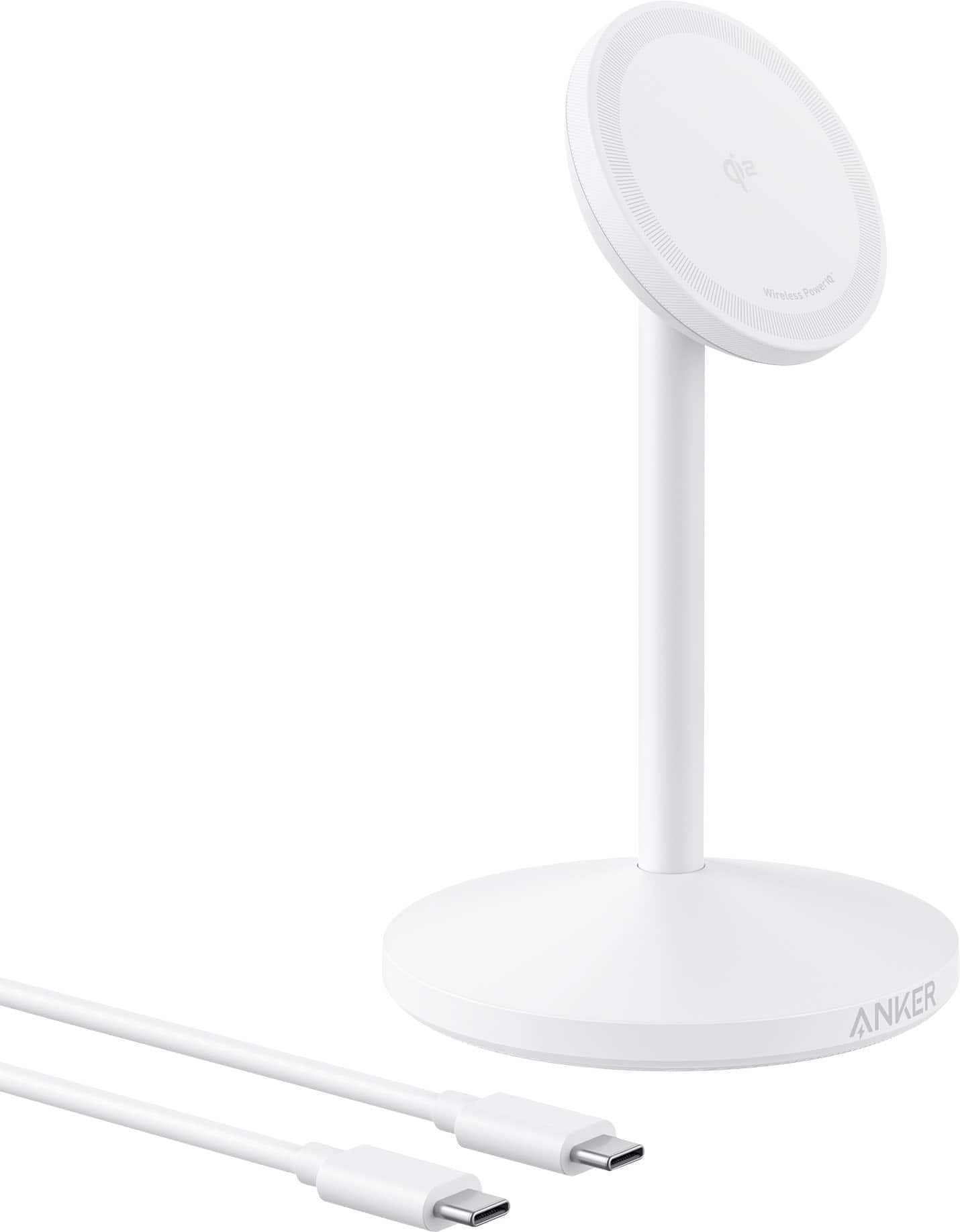 Anker - MagGo 15W Wireless Stand Charger for iPhone - White - Front_Zoom