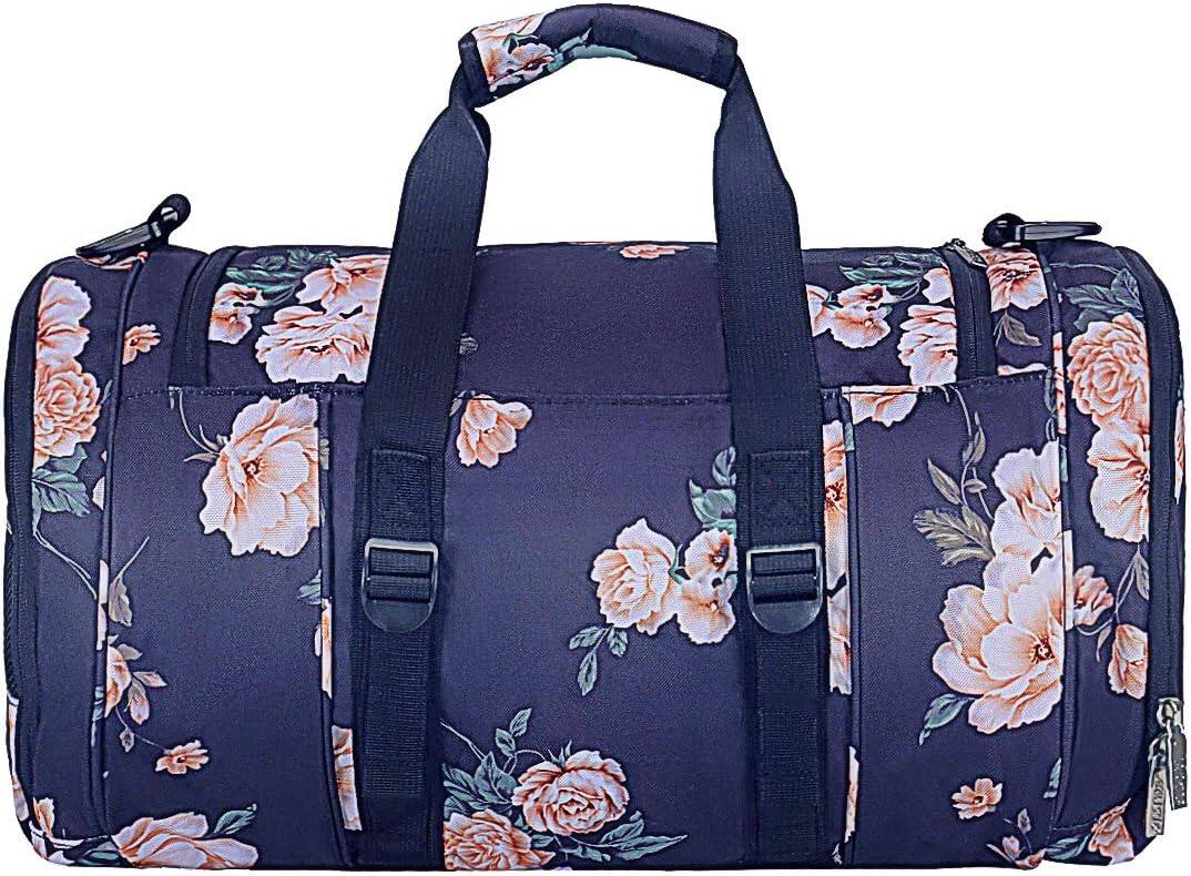 Alt View 1. mosiso - Peony Sports Duffel Bag for Women & Men, Gym Bag with Shoe Compartment for Dance, Travel & Weekend Trips - Blue.