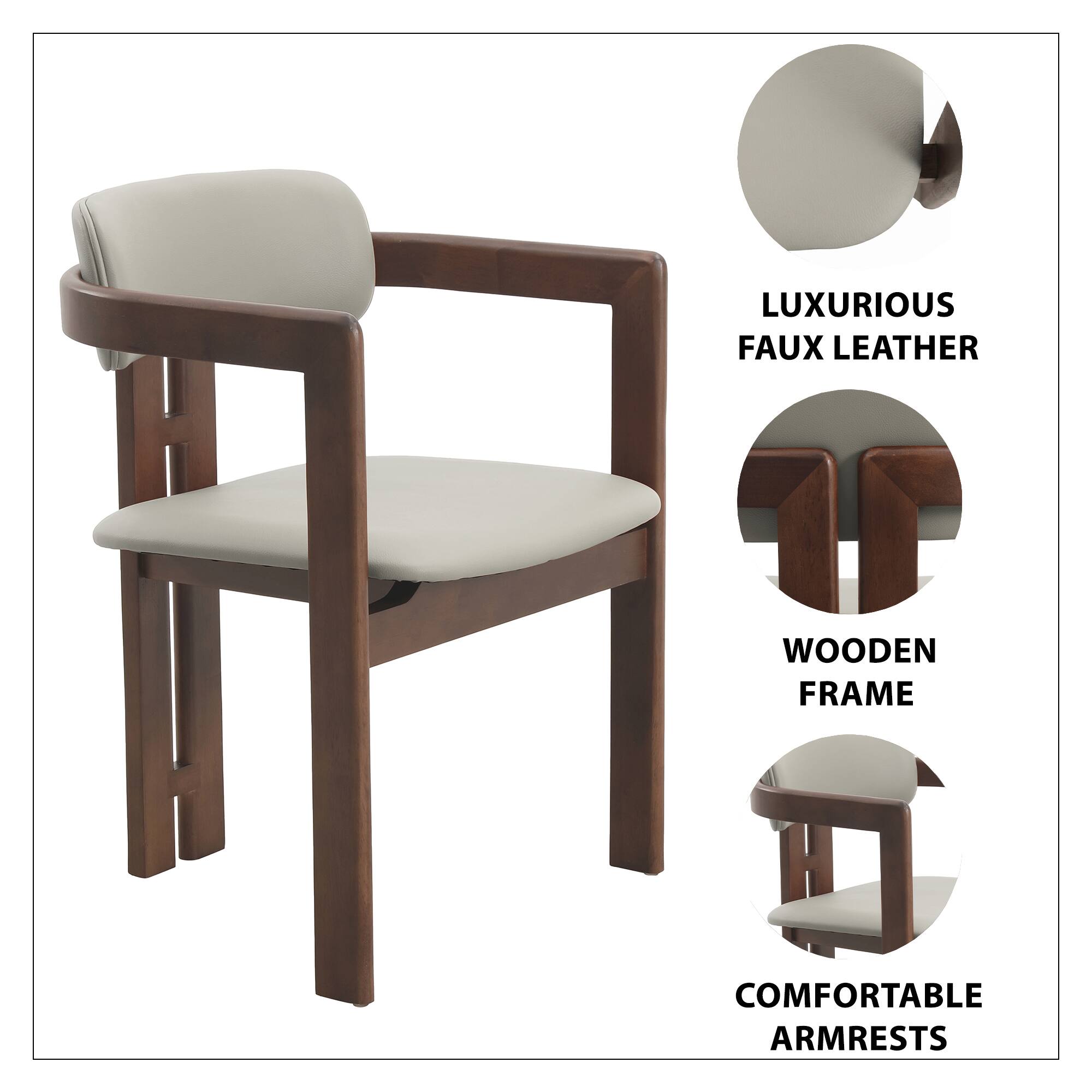 LUXURIOUS FAUX LEATHER  
WOODEN FRAME  
COMFORTABLE ARMRESTS