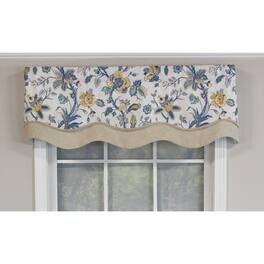 RLF Home - Gianna Glory Valance 3" Rod Pocket, Layered, Trimmed. 50" x 16" - White