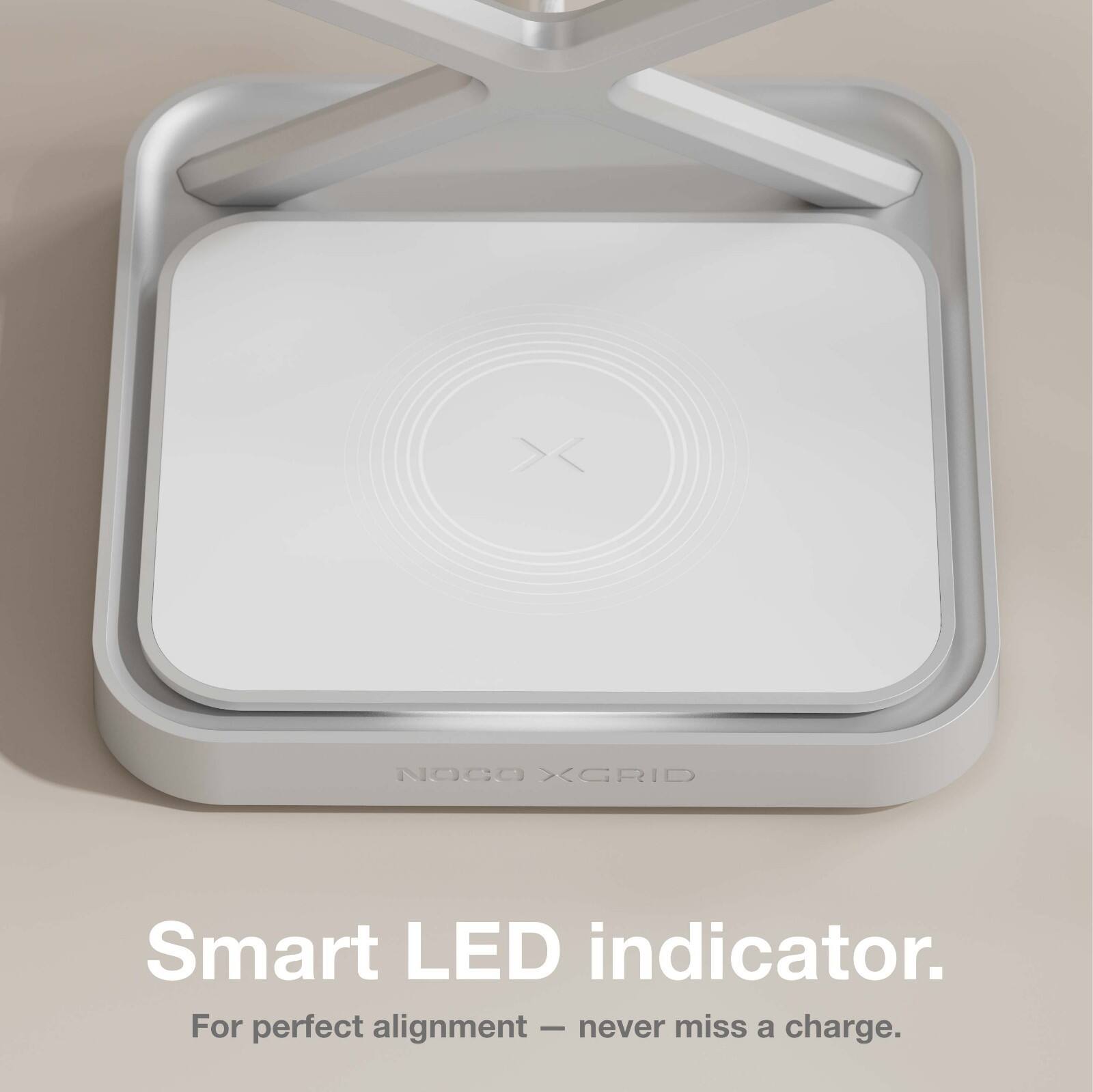 NOCO XGRID Smart LED indicator. For perfect alignment - never miss a charge.