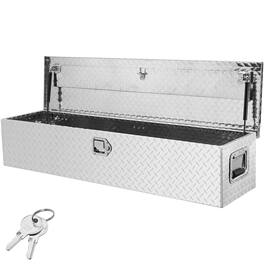 VEVOR - Heavy Duty Aluminum Truck Bed Tool Box, Diamond Plate Tool Box with Side Handle and Lock Keys - Silver
