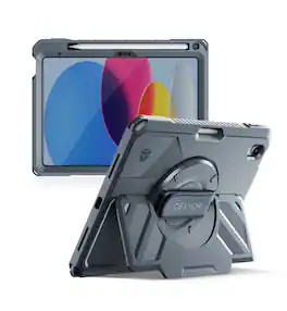 Dexnor - Shockproof Case for iPad A16 11th/10th Gen 2025/2022 with 360° Rotating Hand Strap & Screen Protector Full-Body Cover - Navy Blue