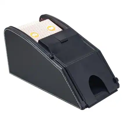 Front. Stock Preferred - 2-in-1 Automatic Poker Card Shuffler and Dealing Dispenser Machine.