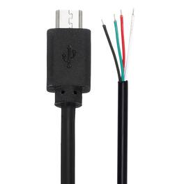 Unique Bargains - Micro USB Male to 4-Pin Bare Wire Pigtail, 28AWG 12V 3A, for DIY Keyboard/Fan Repair, 2pcs - Black