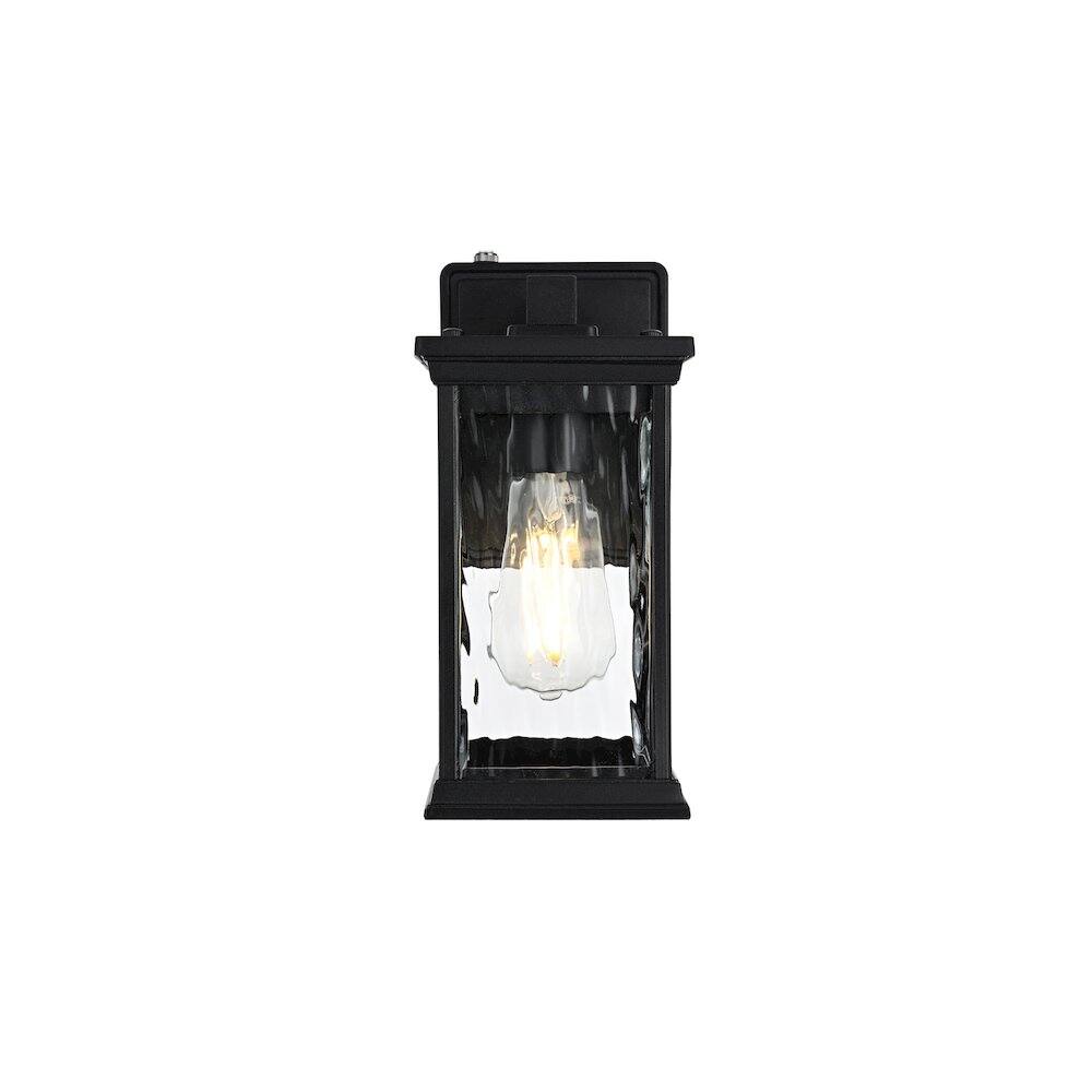 Back. Elegant Lighting - Mascher 7 inch Outdoor Pendant in Black - Black.