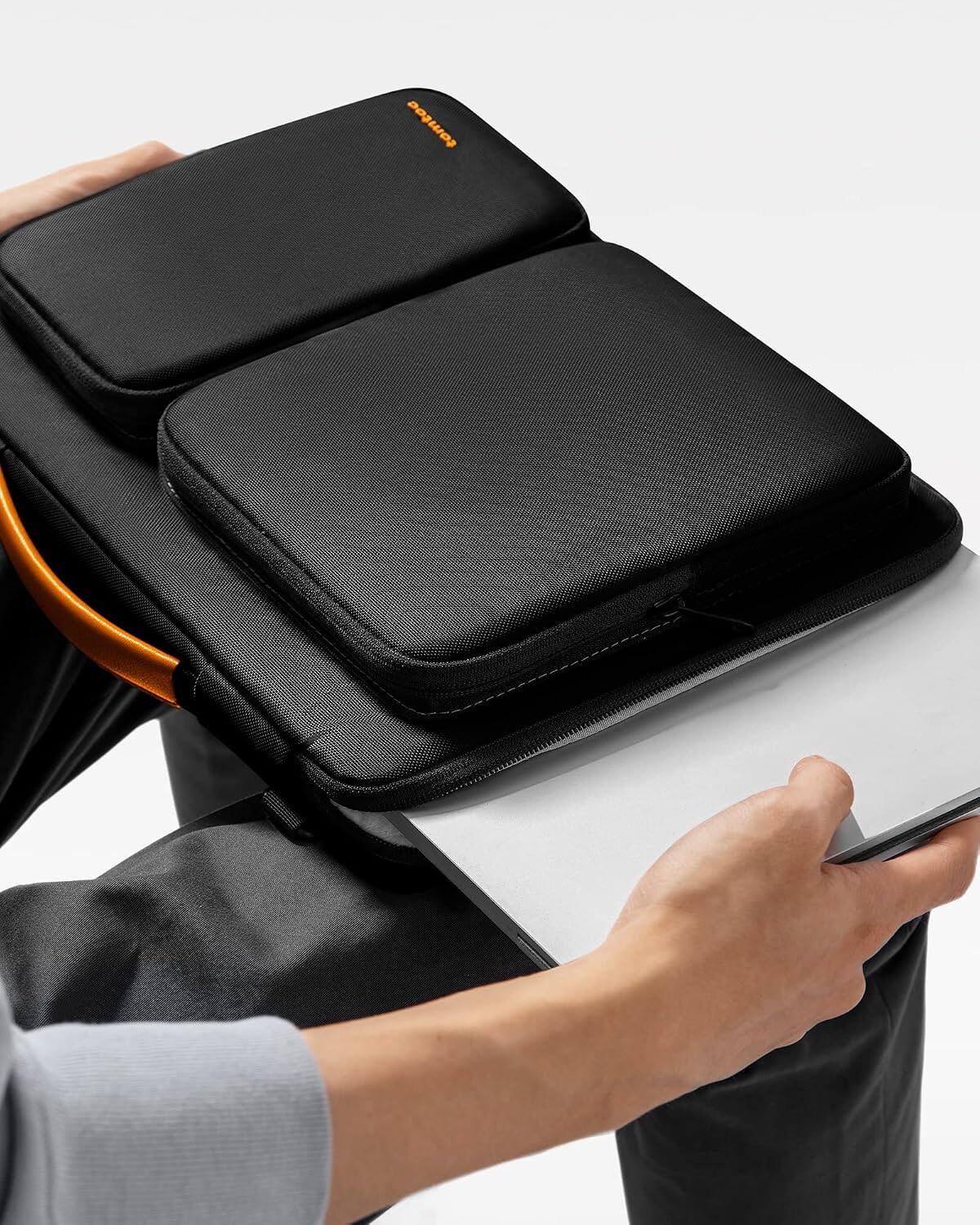Alt View 6. tomtoc - Defender-A42 360° Protective Laptop Shoulder Bag for 15.6-16.2 inch HP Dell Acer ASUS Lenovo ThinkPad Laptop Notebook - Black.