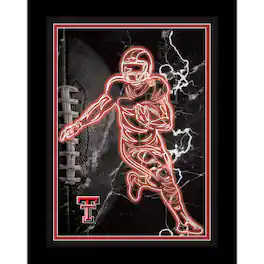 Fan Creations - Texas Tech Red Raiders 12'' x 16'' Framed Neon Player Print - Black
