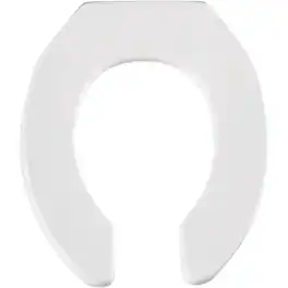 BEMIS - Round Open Front Less Cover Commercial Plastic Toilet Seat Commercial Fastening System - White