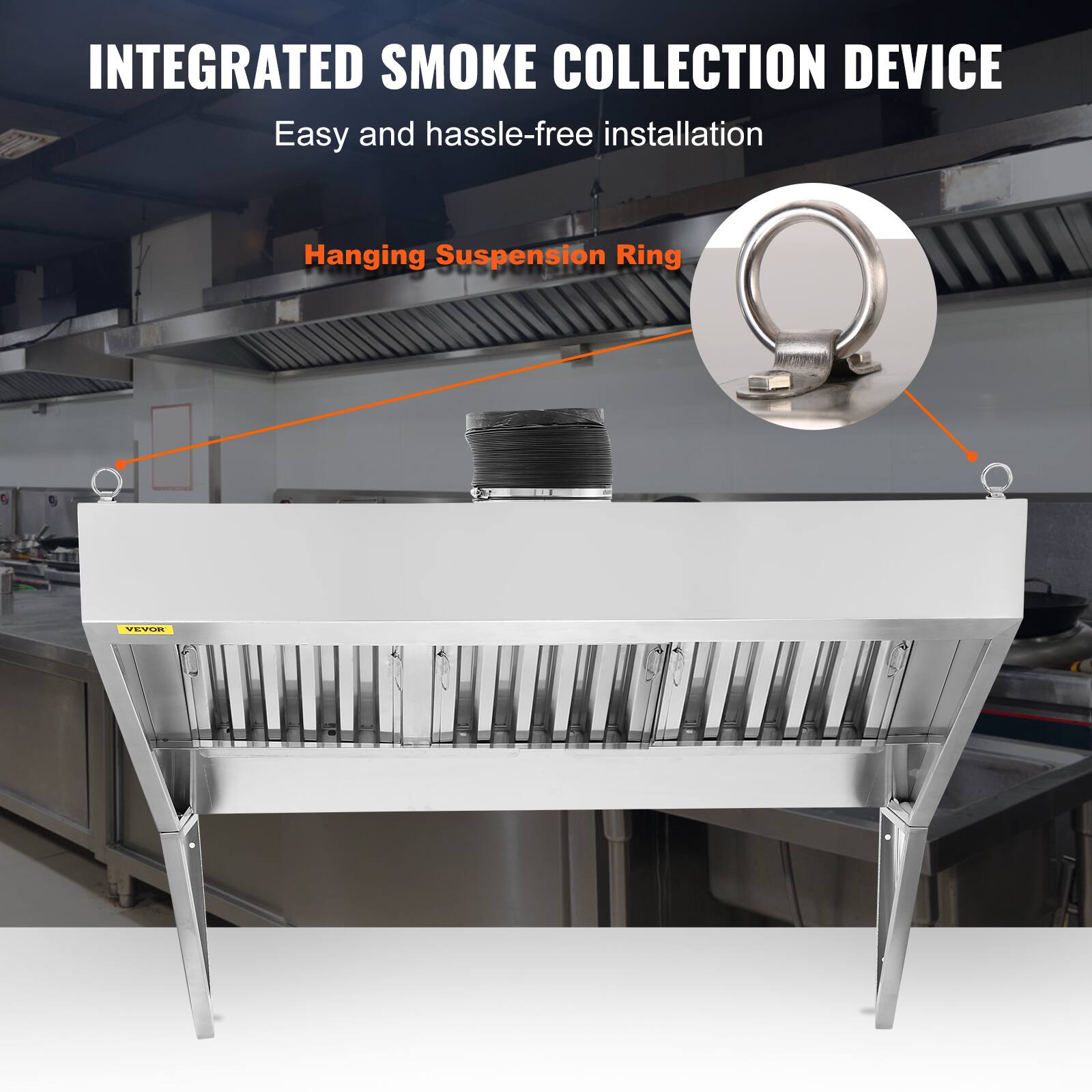 INTEGRATED SMOKE COLLECTION DEVICE  
Easy and hassle-free installation  

Hanging Suspension Ring