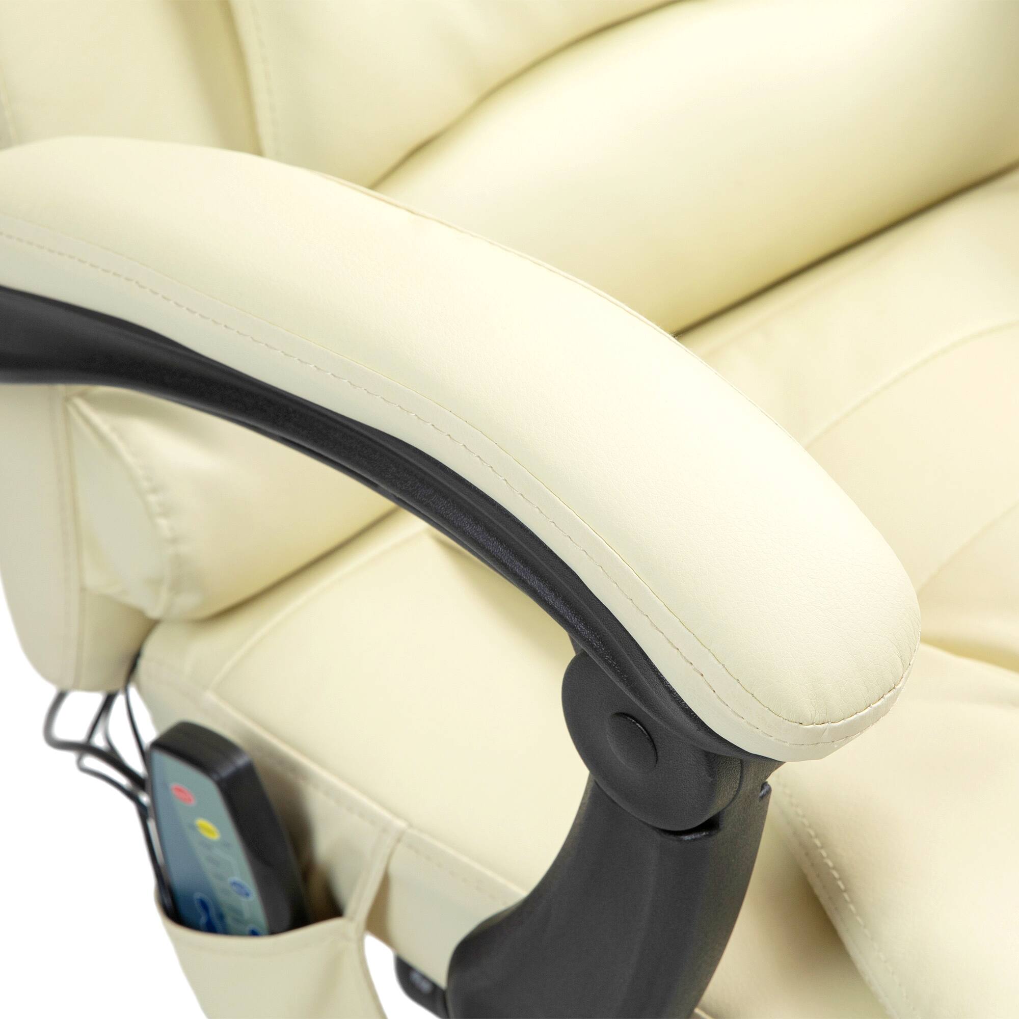 Alt View 8. Vinsetto - 7-Point Vibrating Massage Office Chair, High Back Computer Chair with Lumbar Support, Footrest, Reclining Back - Cream White.