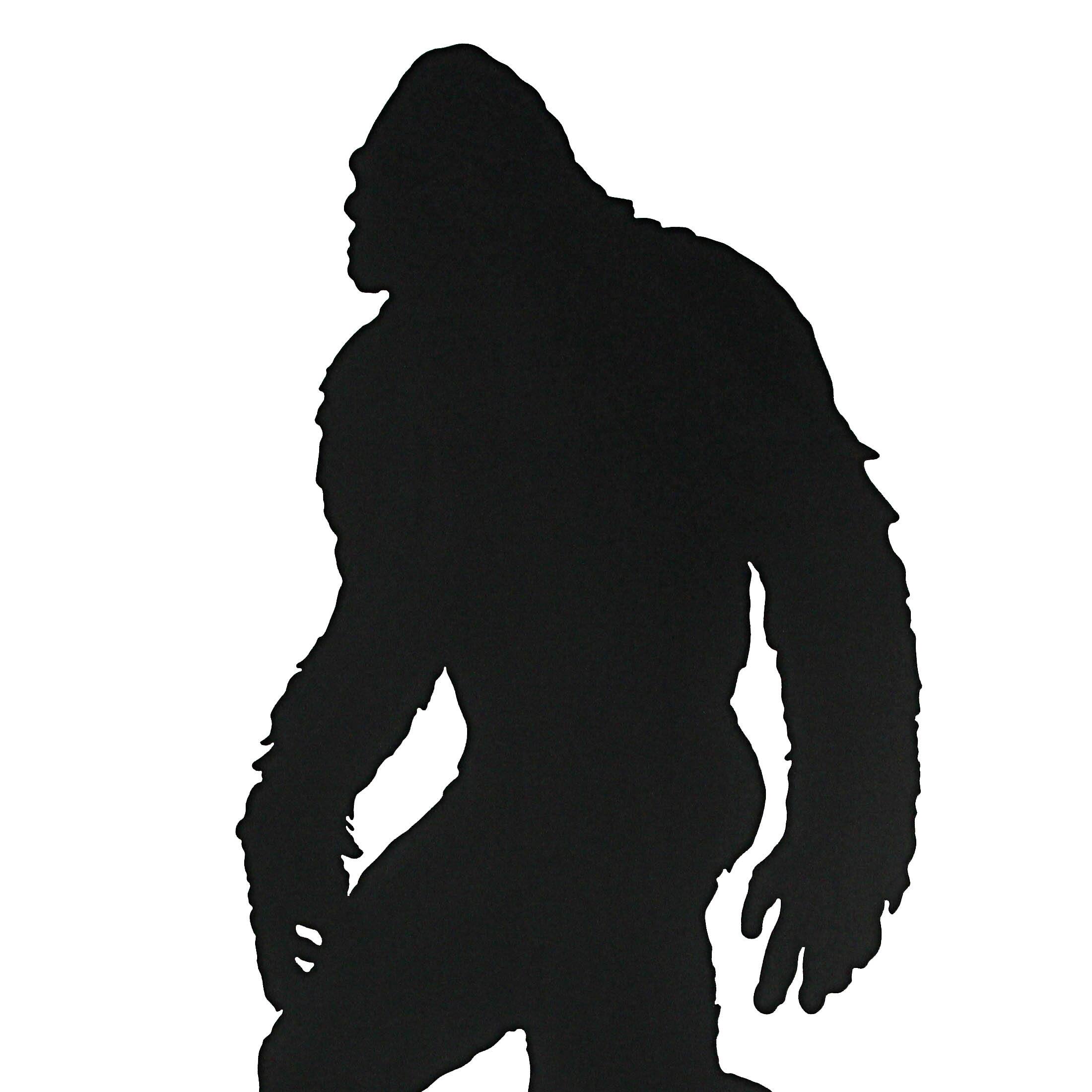 Alt View 1. Zeckos - Black Metal Laser Cut Bigfoot Walking Wall Sculpture Home Decor Sasquatch Art - Black.