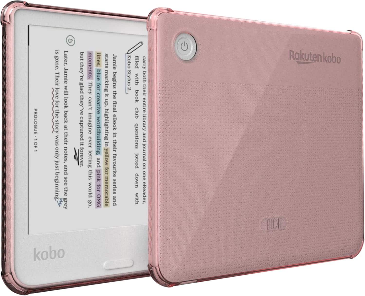 TUDIA - SKN Designed for Kobo Libra Colour Case 2024 Reinforced Corner - Pink