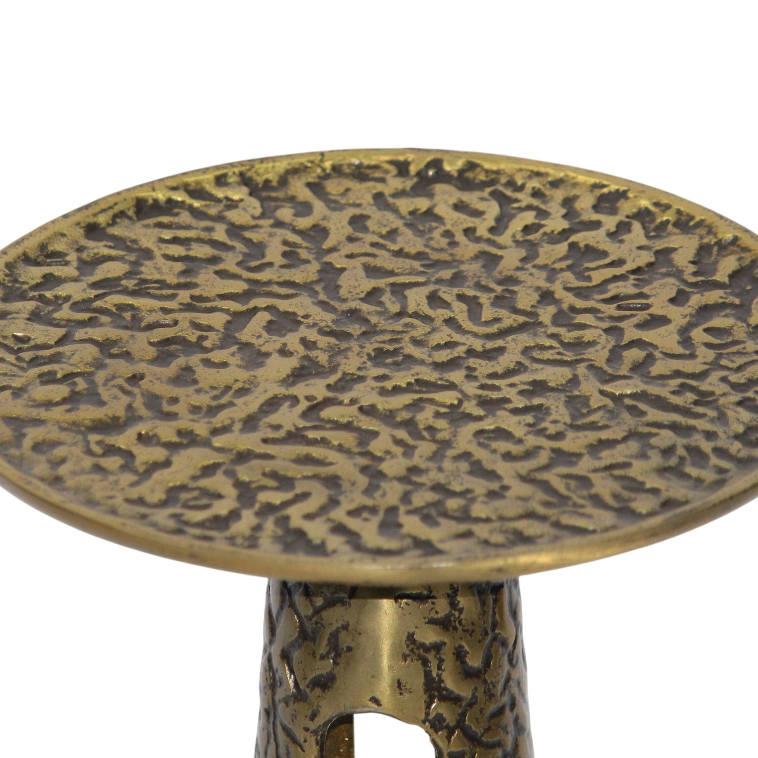 Alt View 5. Manhattan Lane - Arvyn 24" Side End Drink Table | Aluminum Cast Craftmanship - Antique Brass.