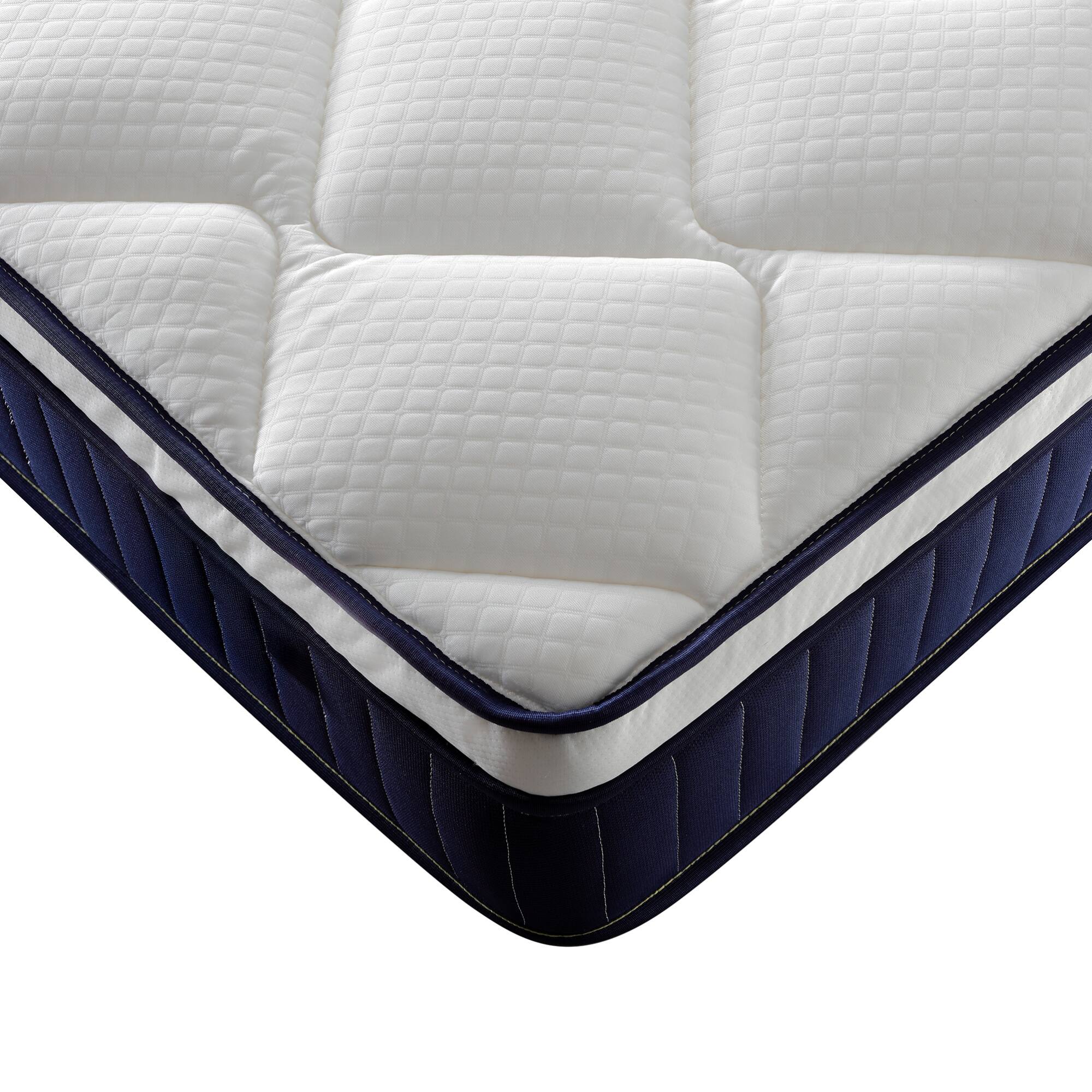 Alt View 2. GOODSILO - 10 Inch Twin Size Medium Firm Hybrid Mattress with Pocket Springs and Memory Foam - Blue+Brown+Wite.