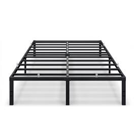 Songmics Home - Queen Metal Bed Frame 16 Inches Tall, 1100 lb Weight Capacity, with Under-Bed Storage, Heavy-Duty Platform Bed - Matte Black