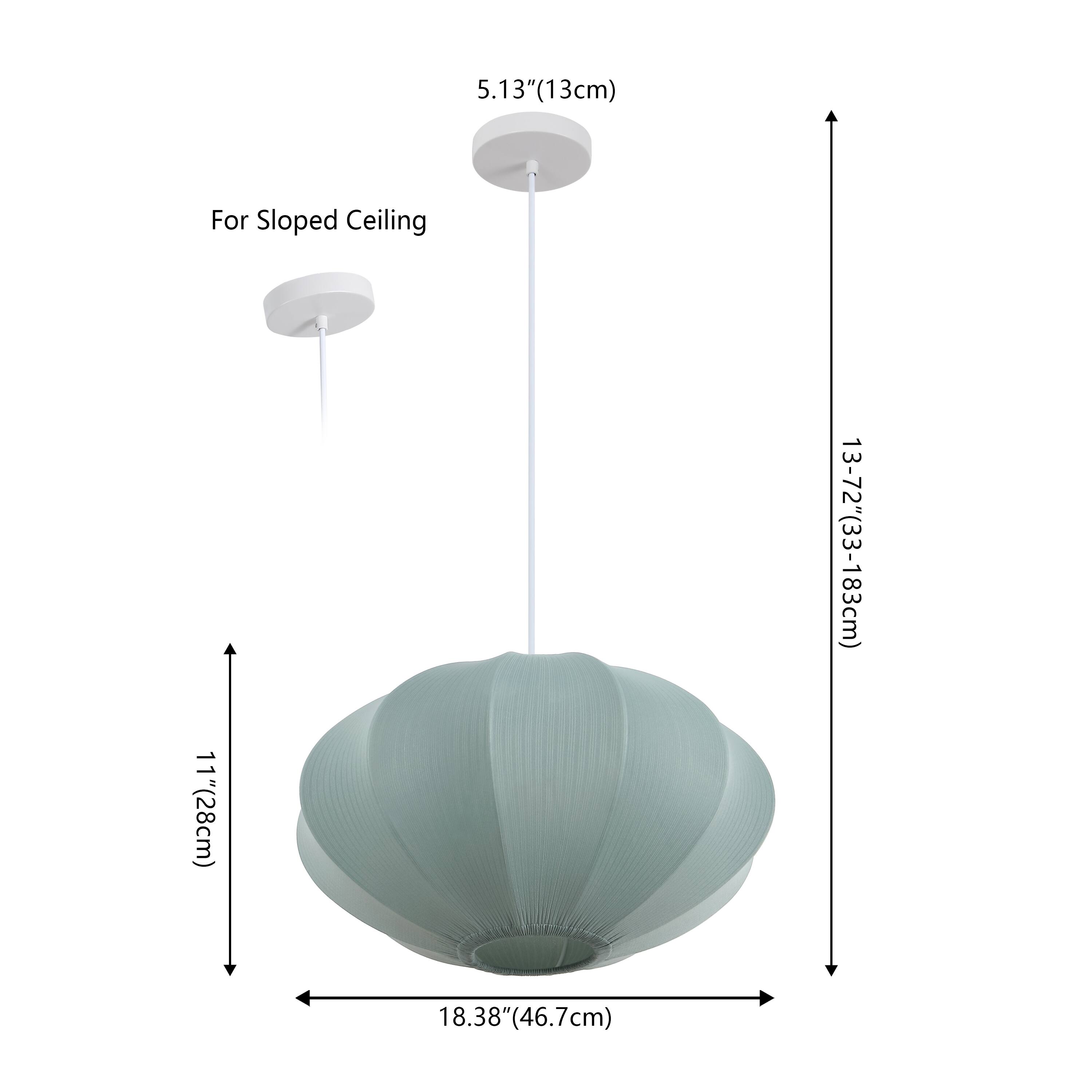 5.13" (13cm)  
For Sloped Ceiling  
11" (28cm)  
13-72" (33-183cm)  
18.38" (46.7cm)