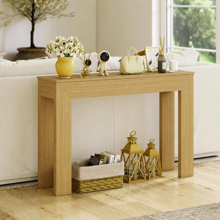 Alt View 7. PULUZ - Modern Console Table, 47 inch Narrow Entryway Table - Natural.