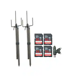 Stealth Cam - Trail Camera Mount Stick with 32GB Memory Cards and Card Reader (2 Pack)