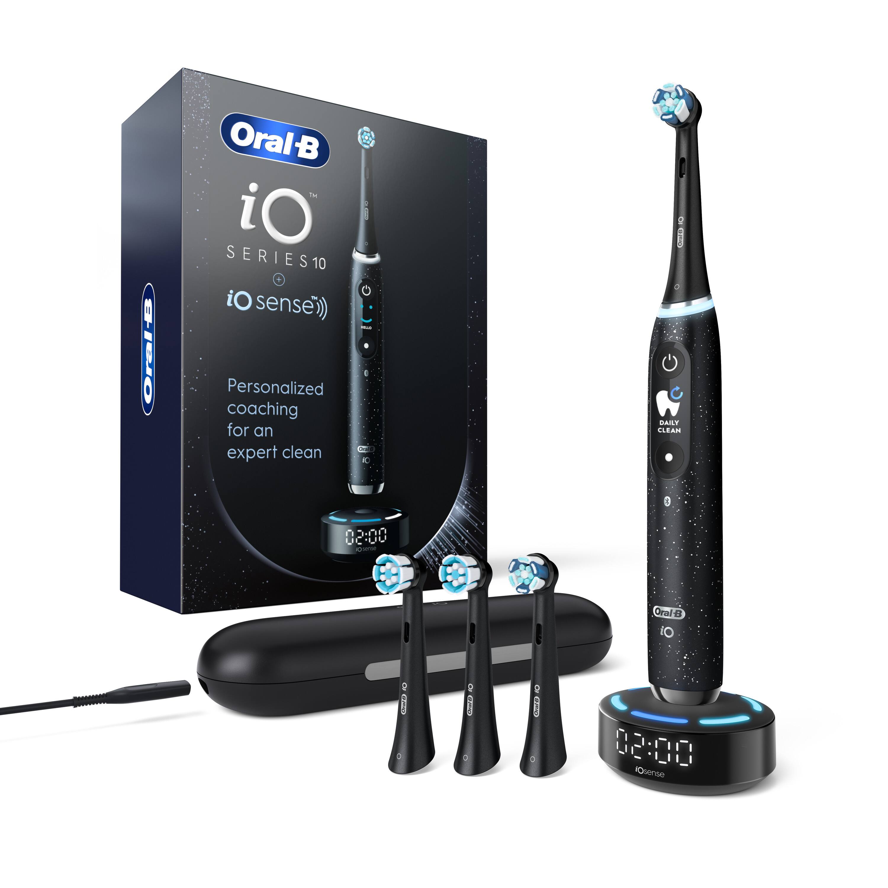 Oral-B iO Series 10 iO sense™  
Personalized coaching for an expert clean  
5 DAILY CLEAN  
02:00  
00:50