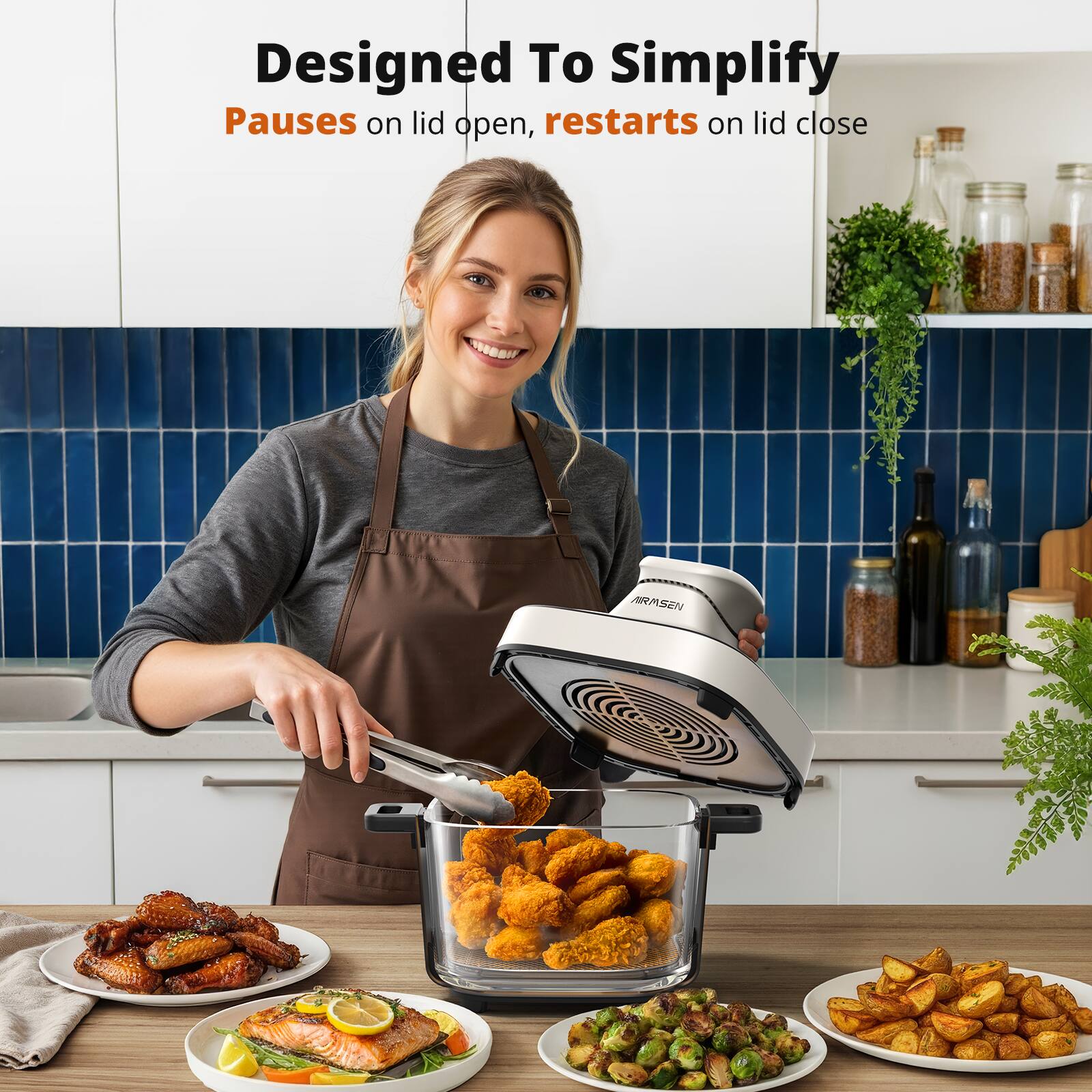 Designed To Simplify  
Pauses on lid open, restarts on lid close