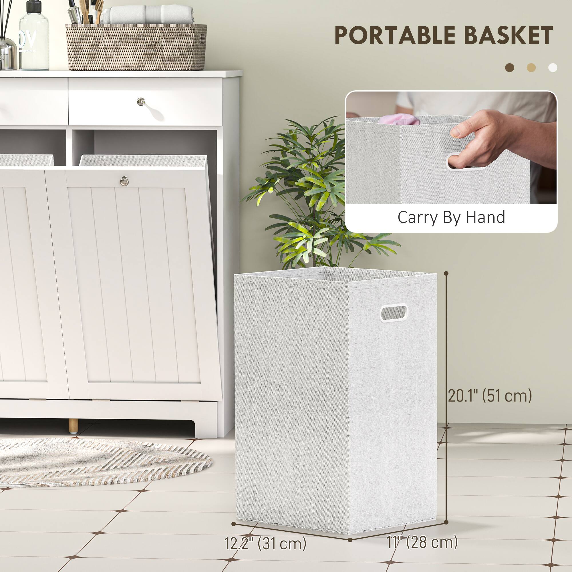 PORTABLE BASKET, Carry By Hand, 20.1" (51 cm), 12.2" (31 cm), 11" (28 cm)