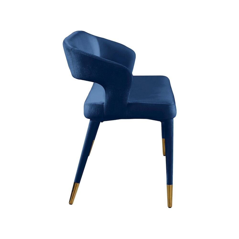 Back. Meridian Furniture - Destiny Navy Velvet Bench - Navy Velvet.