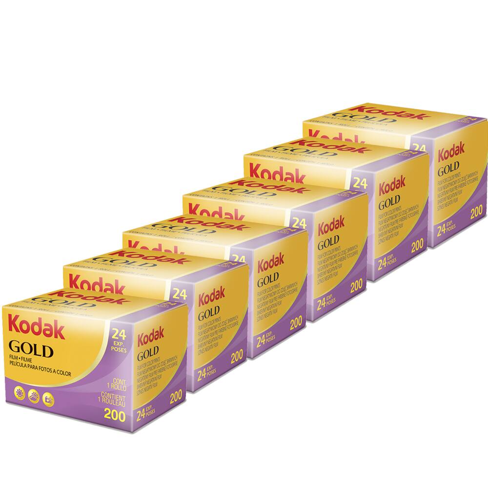 6 Packs Kodak GOLD 200 Color Negative Film 35mm Roll Film, 24 Exposures
