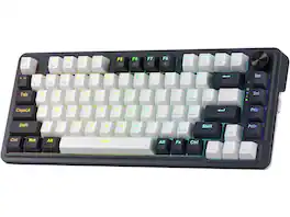 REDRAGON - K673 PRO 75% Wireless RGB Mech Keyboard, 81 Keys, Hot-Swap, Knob, Sound Pads, Linear Red - White
