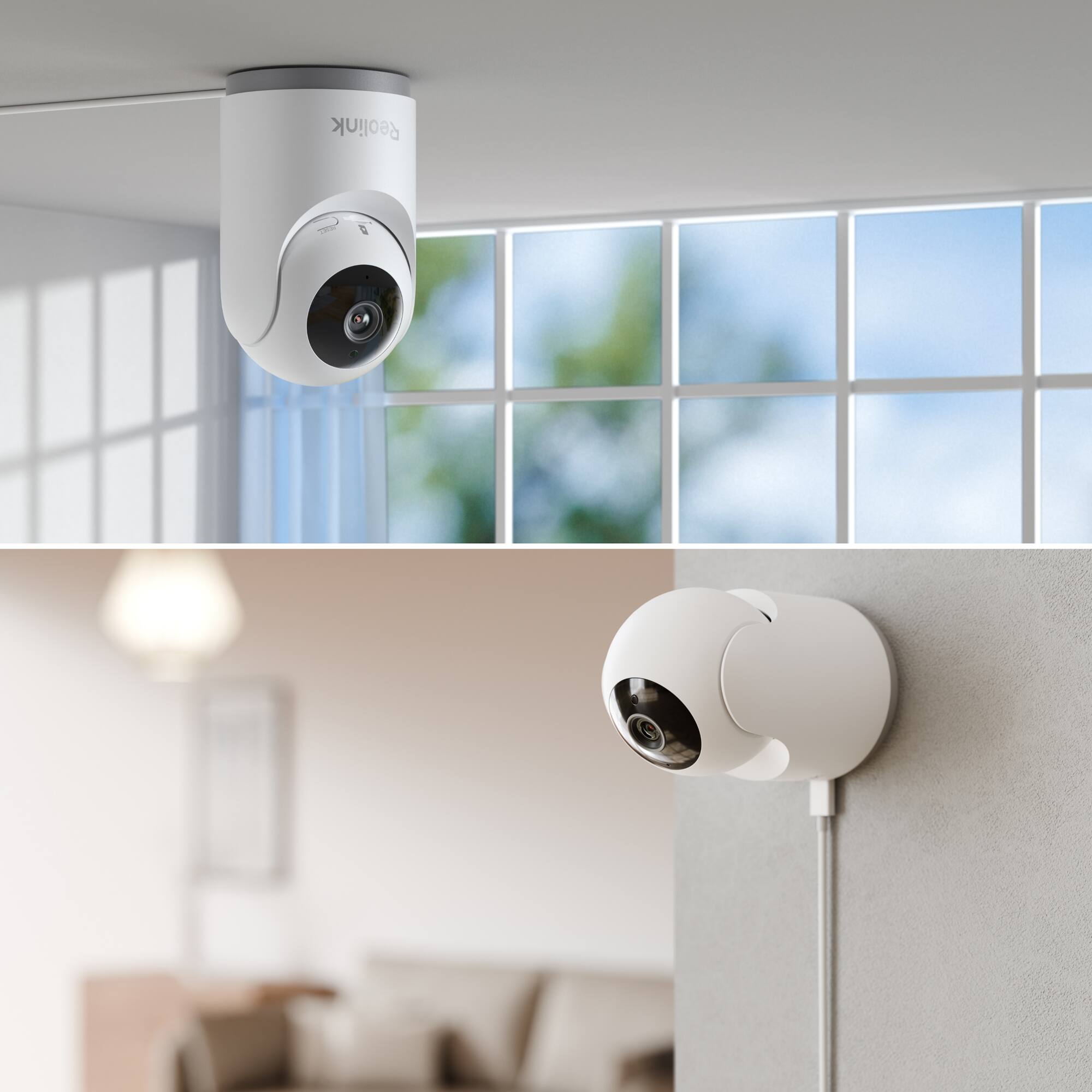 Alt View 5. Reolink - Reolink - E331 2K+ 5MP Indoor Wired Wi - Fi Pan Tilt Baby + Pet Monitor Camera with Auto - Track and Cry Detect - White - White.