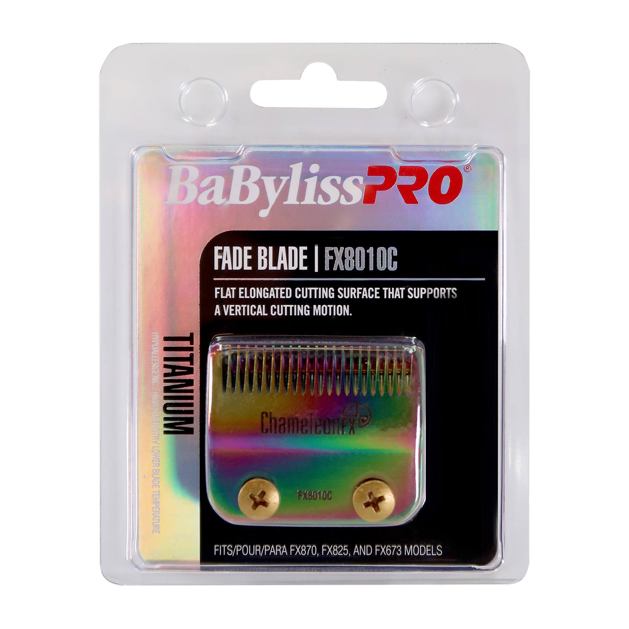Front. Babyliss - BaByliss Pro Replacement Titanium Fade Blade #FX8010C Fits for FX870, FX825, and FX673 Models - Chamaleon.