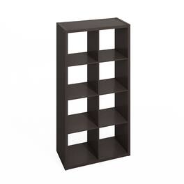 Furinno - Hermite 8-Cube Open Shelves Kitchen Storage, Kitchen Island, Bakers Rack, Buffet Sideboard - Dark Oak