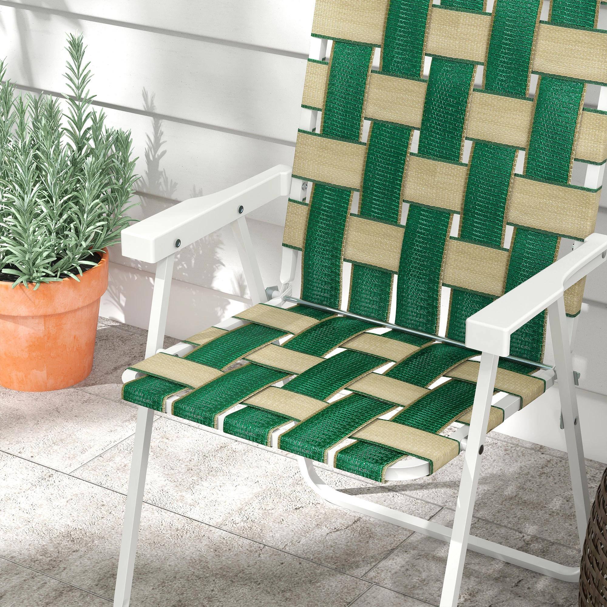 Alt View 1. Resenkos - Resenkos 2-Piece Folding Chairs, Durable Outdoor Camping Seats, Compact Lawn Chairs with Armrests, Green - Green.