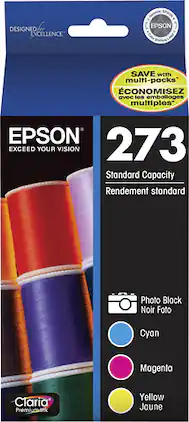 Epson - 273 4-Pack Ink Cartridges - Photo Black/Cyan/Magenta/Yellow
