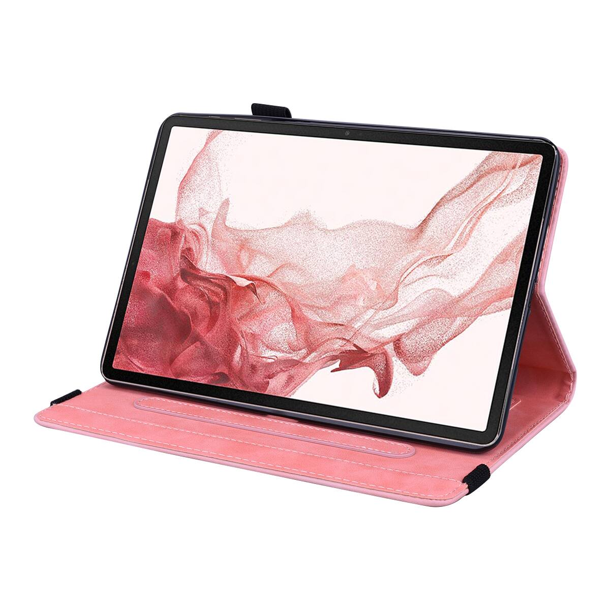 Alt View 5. Dteck - Case for Samsung Galaxy Tab S10 Ultra & S9 Ultra & S8 Ultra (X920/X910/X900),Shockproof Embossed PU Leather Folio Cover - Pink.