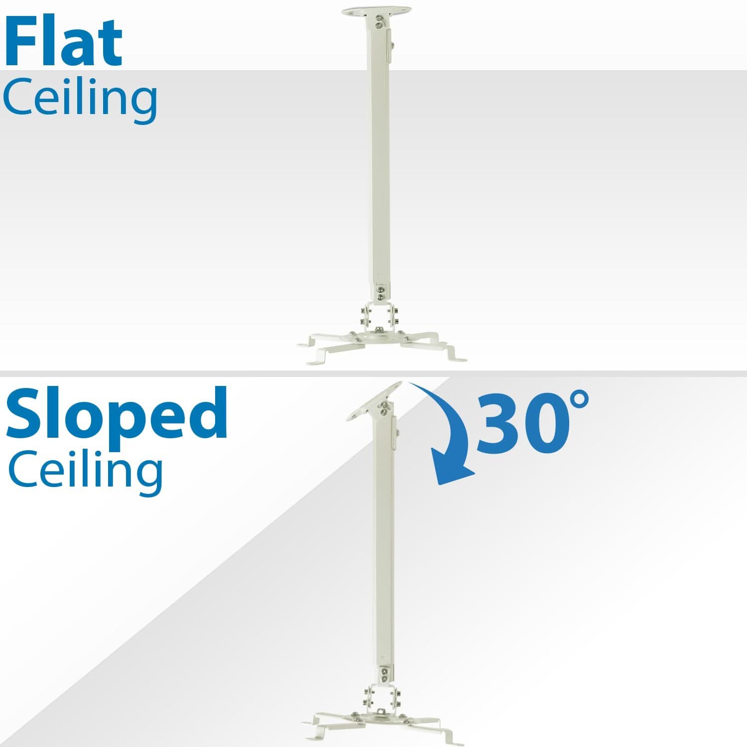 Flat Ceiling  
Sloped Ceiling 30°