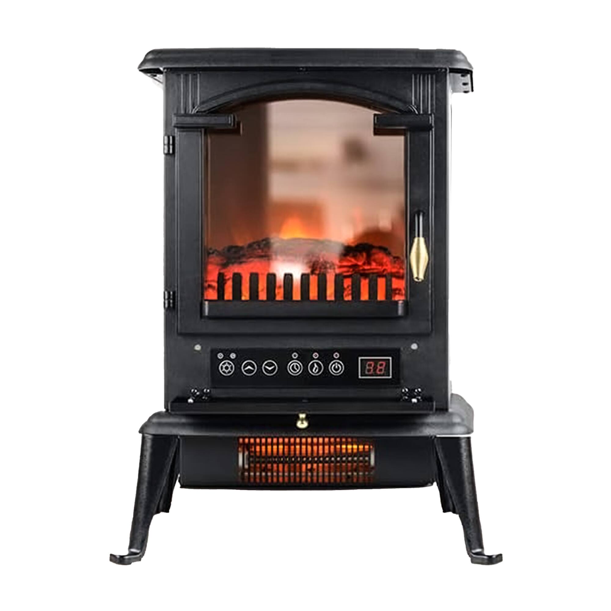 Alt View 10. Voltorb - VOLTORB Freestanding Portable Electric Fireplace Heater Stove w/Remote Control - BLACK.