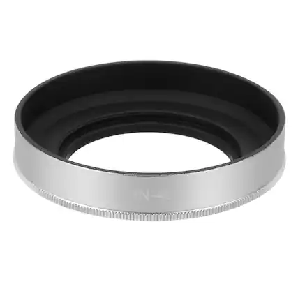 Front. Unique Bargains - 46mm Lens Hood, Metal Curved Screw-in Vented Lens Hoods for Fujifilm for Pentax - Silver.