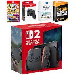Switch 2 Console with Super Mario Party Jamboree, Pro Controller, MightySkins Code and 1 CPS Year Extended - Nintendo Switch 2