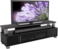 CorLiving - Bromley Wooden TV Stand, for TVs up to 95" - Ravenwood Black - Front_Zoom