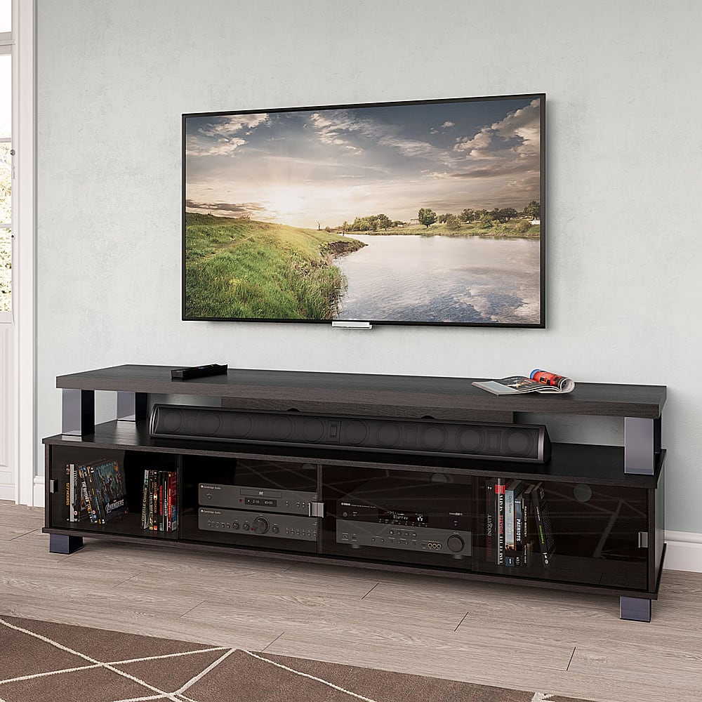Alt View 14. CorLiving - Bromley Wooden TV Stand, for TVs up to 95" - Ravenwood Black.