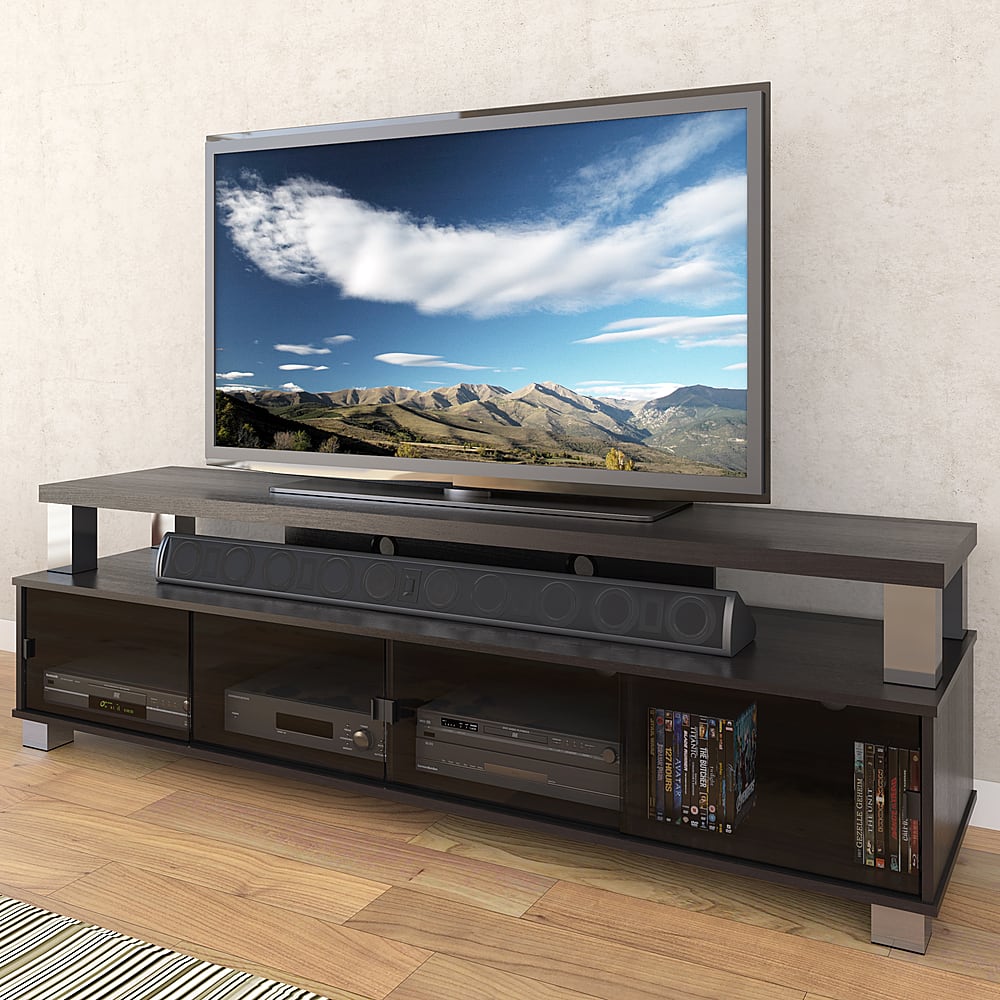 Alt View Zoom 15. CorLiving - Bromley Wooden TV Stand, for TVs up to 95" - Ravenwood Black.