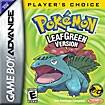 Front Detail. Pokémon LeafGreen (Player's Choice) - Game Boy Advance.
