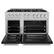 Left. ZLINE - ZLINE 48 in. 6.7 cu. ft. Freestanding Select Double Oven Gas Range w/ 8 Burner Cooktop & Black Matte Doors (HGR-BLM-48) - Stainless Steel.