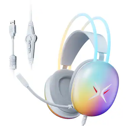Front. VEAT00L - Gaming Headset with Microphone, Compatible with PS4 PS5 Xbox One PC Laptop.