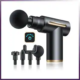Eterus - Deep Tissue Muscle Massage Gun – Handheld Percussion Massager with 6 Speed Settings & Multiple Heads - Black